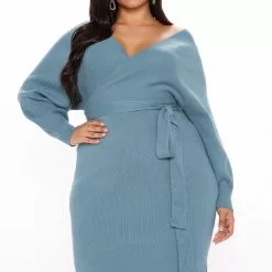 Fashion Nova Mona Sweater Midi Dress - Dusty Blue -Fashion Nova Dresses Shop 10 01 20Studio4 DD JH 13 14 37 37 ID2591 Blue 52932 PLUS EH