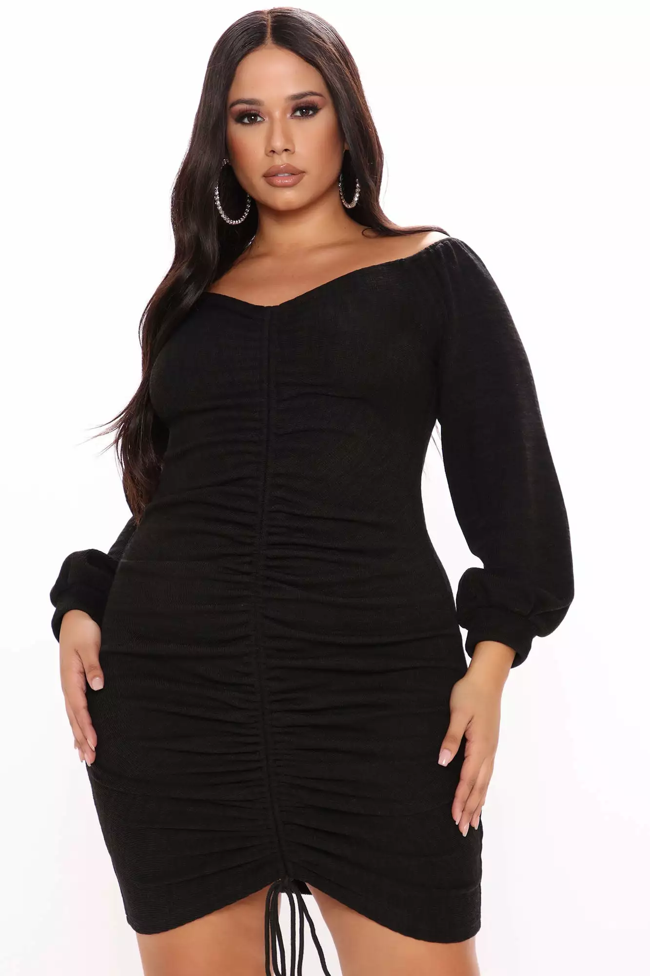 Fashion Nova Baby I'm In Love Ruched Dress - Black 10 Fashion Nova Baby I'm In Love Ruched Dress - Black - Image 8