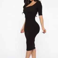 Fashion Nova A Little Bossy Midi Dress - Black 12 Fashion Nova A Little Bossy Midi Dress - Black -Fashion Nova Dresses Shop 10 02 19 Studio 2 RM LE 11 18 50 18 RD63619 Black 35357 JD