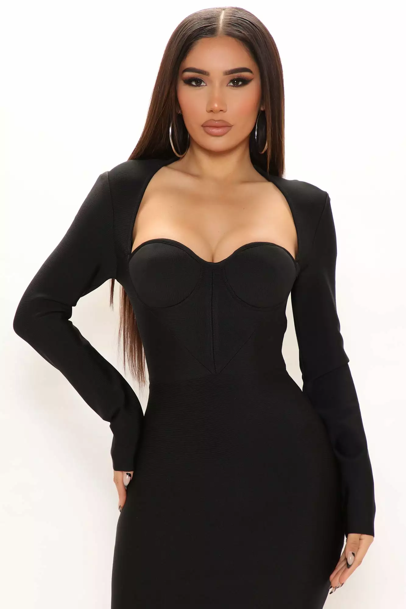 Fashion Nova Elisabel Bandage Midi Dress - Black 5 Fashion Nova Elisabel Bandage Midi Dress - Black - Image 3