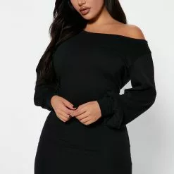 Fashion Nova Kelley Off Shoulder Mini Dress - Black