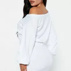 Fashion Nova Kelley Off Shoulder Mini Dress - White -Fashion Nova Dresses Shop 10 04 22Studio4 SN KP 13 38 18 59 CFD1224L White 4283 KS