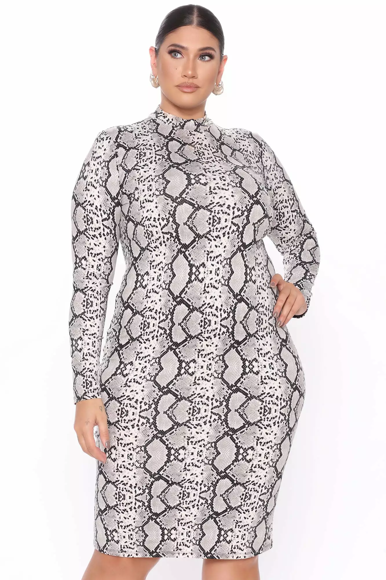 Fashion Nova Feelin It Midi Dress - Grey/combo 9 Fashion Nova Feelin It Midi Dress - Grey/combo - Image 7