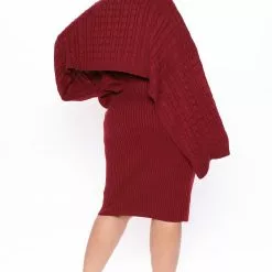 Fashion Nova Another Day Midi Sweater Dress - Burgundy -Fashion Nova Dresses Shop 10 05 20Studio3 EF JH 14 22 18 68 13188 Burgundy 0528 PLUS NT