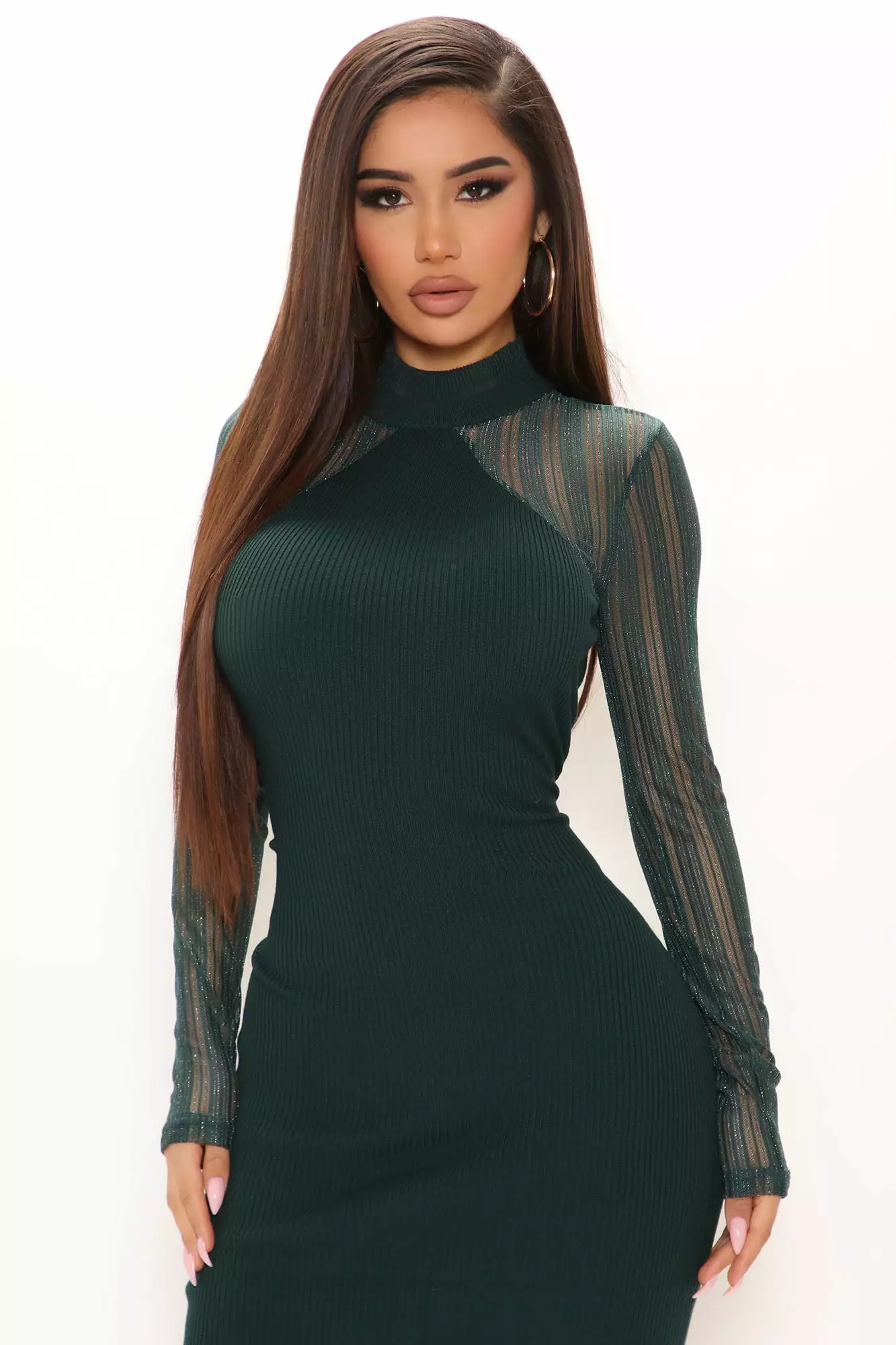 Fashion Nova Cierra Sweater Midi Dress - Green 4 Fashion Nova Cierra Sweater Midi Dress - Green - Image 2