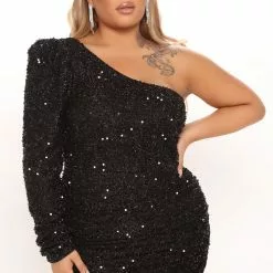 Fashion Nova Olivia Sequin Mini Dress - Black -Fashion Nova Dresses Shop 10 05 21Studio3 CE KP 08 31 59 10 DR1635FN Black 5650 PLUS KS