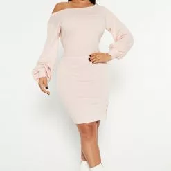 Fashion Nova Kelley Off Shoulder Mini Dress - Pink