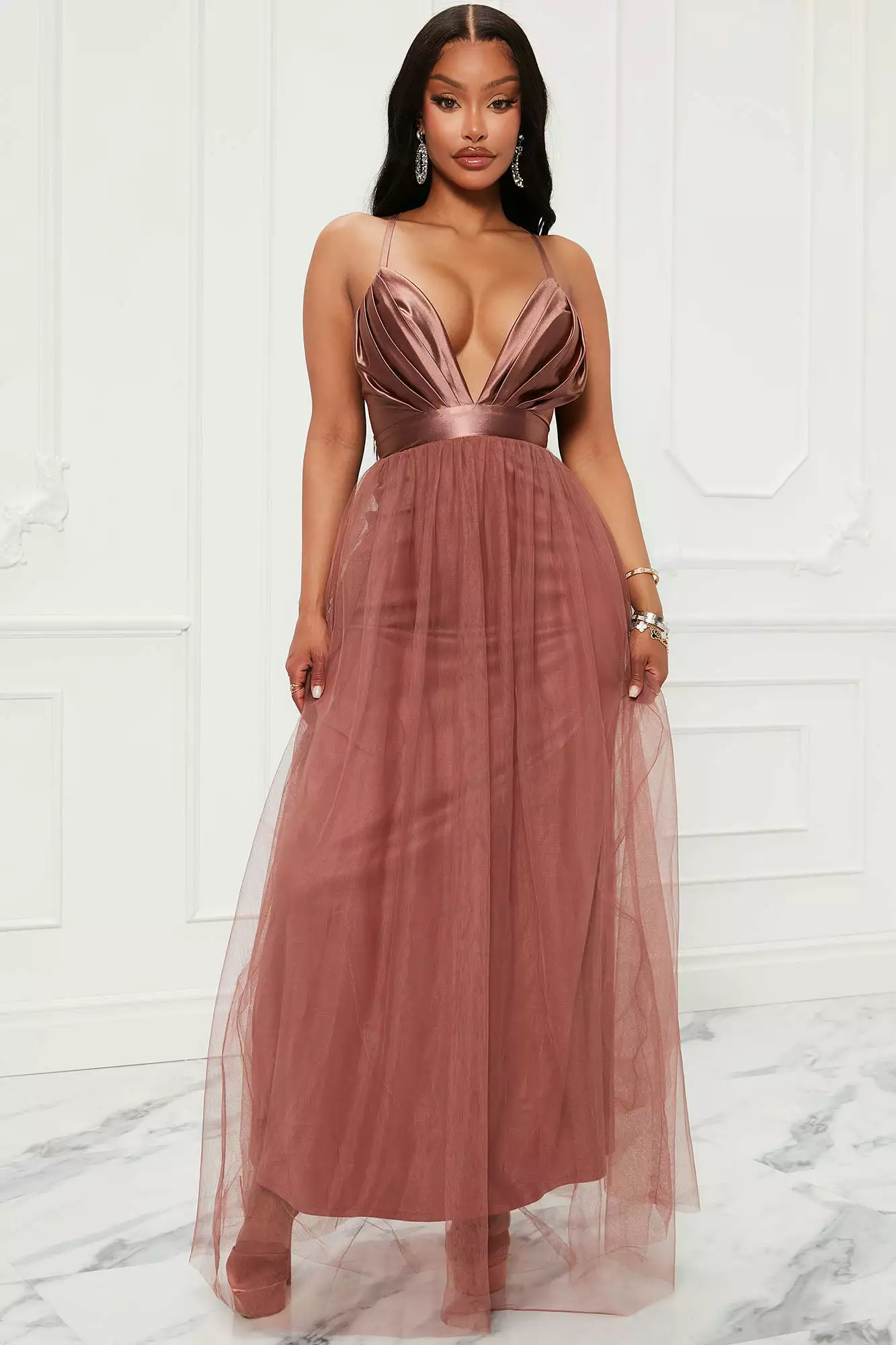 Fashion Nova Julianna Tulle Maxi Dress - Mocha 3 Fashion Nova Julianna Tulle Maxi Dress - Mocha
