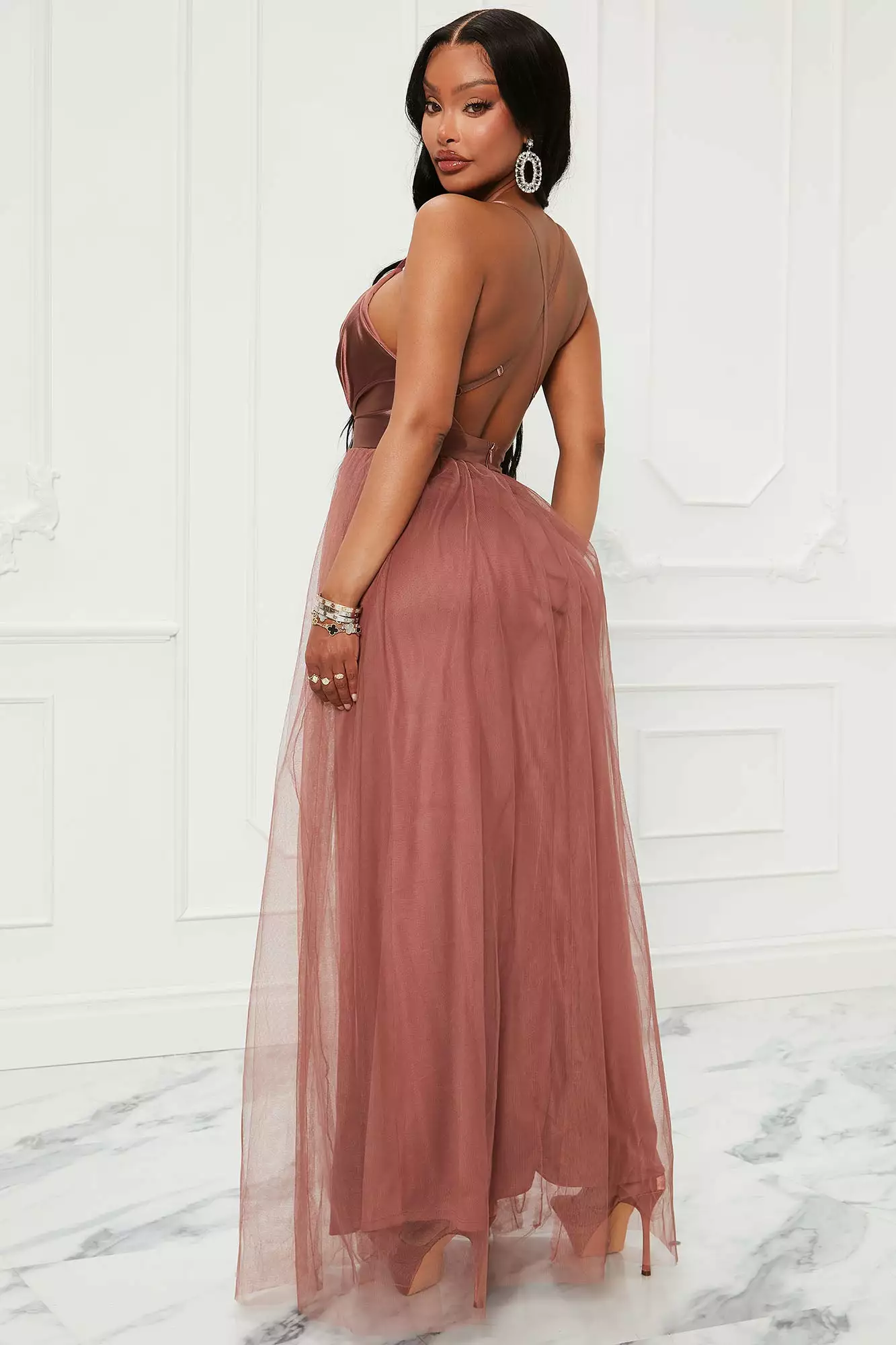 Fashion Nova Julianna Tulle Maxi Dress - Mocha 5 Fashion Nova Julianna Tulle Maxi Dress - Mocha - Image 3