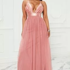 Fashion Nova Julianna Tulle Maxi Dress - Mauve