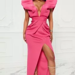 Fashion Nova High Hopes Maxi Dress - Pink