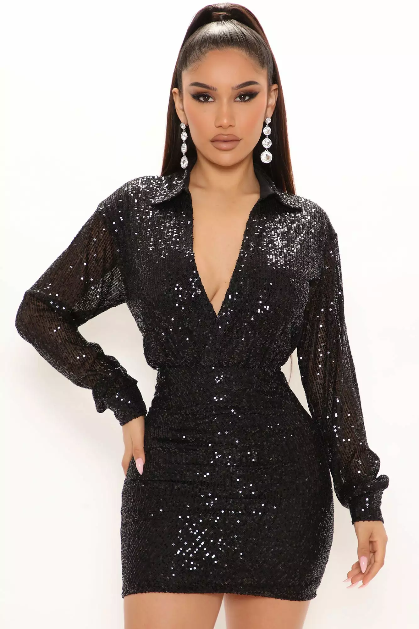 Fashion Nova It's Cocktail Hour Sequin Mini Dress - Black 3 Fashion Nova It's Cocktail Hour Sequin Mini Dress - Black
