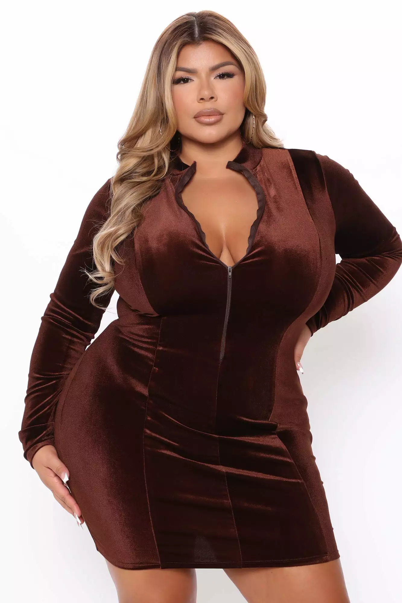 Fashion Nova Chocolate Dream Velvet Mini Dress - Brown 8 Fashion Nova Chocolate Dream Velvet Mini Dress - Brown - Image 6