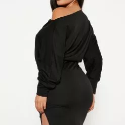 Fashion Nova Madeline Midi Dress - Black -Fashion Nova Dresses Shop 10 07 22Studio4 TH DJ 14 10 44 38 CFD1361L Black 0150 SG