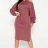 Fashion Nova Madeline Midi Dress - Mauve