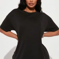 Fashion Nova Raina T-Shirt Dress - Black -Fashion Nova Dresses Shop 10 10 22Studio2 TH RA 13 52 17 15 DZ22G684 Black 4511 ES