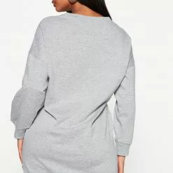 Fashion Nova Sandie Sweatshirt Dress - Heather Grey -Fashion Nova Dresses Shop 10 10 22Studio3 CE IM 13 03 46 21 CFD1357LA HeatherGrey 1541 EH