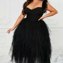Fashion Nova Camilla Tulle Maxi Dress - Black -Fashion Nova Dresses Shop 10 10 22Studio3 KJ AC 09 55 59 7 BD3080 Black 32257 PLUS PB