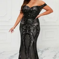 Fashion Nova Close Up Ready Sequin Maxi Dress - Black -Fashion Nova Dresses Shop 10 10 22Studio3 KJ AC 14 04 47 45 1013AP25 Black 32276 PLUS JB