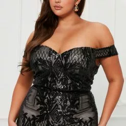 Fashion Nova Close Up Ready Sequin Maxi Dress - Black -Fashion Nova Dresses Shop 10 10 22Studio3 KJ AC 14 04 47 45 1013AP25 Black 32279 PLUS JB