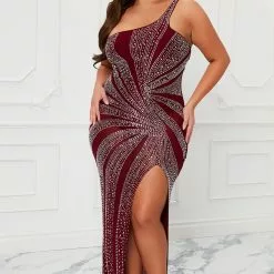 Fashion Nova Wow The Crowd Embellished Maxi Dress - Burgundy -Fashion Nova Dresses Shop 10 10 22Studio7 KJ AC 14 44 00 66 BCCDS23502 Burgundy 9006 PLUS JB