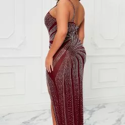 Fashion Nova Wow The Crowd Embellished Maxi Dress - Burgundy -Fashion Nova Dresses Shop 10 10 22Studio7 KJ AC 14 44 19 66 BCCDS23502 Burgundy 9013 PLUS JB