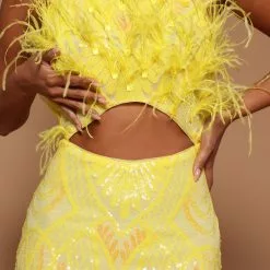 Fashion Nova Carolina Feather Embellished Maxi Dress - Yellow -Fashion Nova Dresses Shop 10 10 22Studio7 ME KP 10 03 29 2 GW22C1210 Yellow P 0043 EH