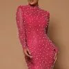Fashion Nova Shayla Pearl Embellished Mini Dress - Pink -Fashion Nova Dresses Shop 10 10 22Studio7 ME KP 10 33 14 8 A82933 Pink 0049 EH
