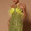 Fashion Nova Rylie Sequin Feather Halter Mini Dress - Chartreuse -Fashion Nova Dresses Shop 10 10 22Studio7 ME KP 10 42 25 10 BCCDQ43942 Chartreuse 0088 EH