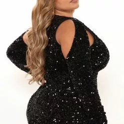 Fashion Nova Jaw Dropper Sequin Maxi Dress - Black -Fashion Nova Dresses Shop 10 11 21Studio2 RT MJ 14 58 36 58 FNT318 Black 0339 PLUS KS