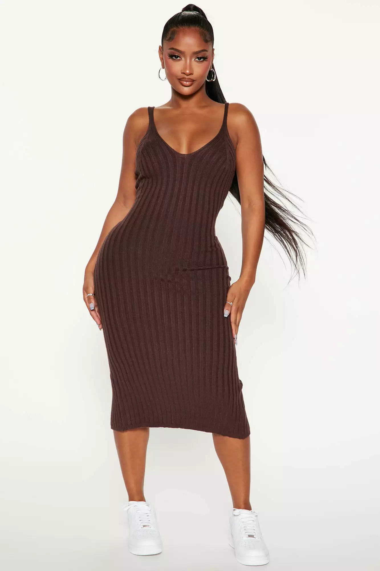 Fashion Nova Litzel Sweater Midi Dress - Chocolate 3 Fashion Nova Litzel Sweater Midi Dress - Chocolate