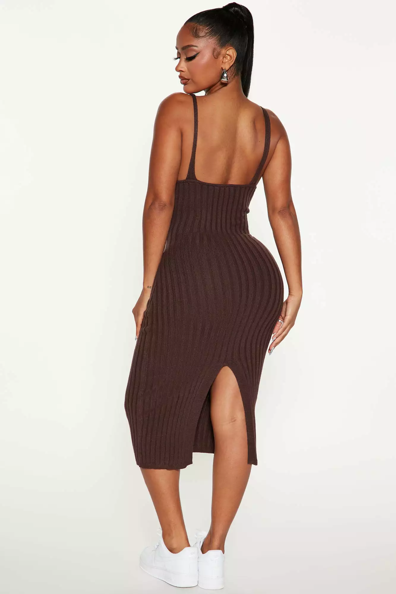 Fashion Nova Litzel Sweater Midi Dress - Chocolate 5 Fashion Nova Litzel Sweater Midi Dress - Chocolate - Image 3