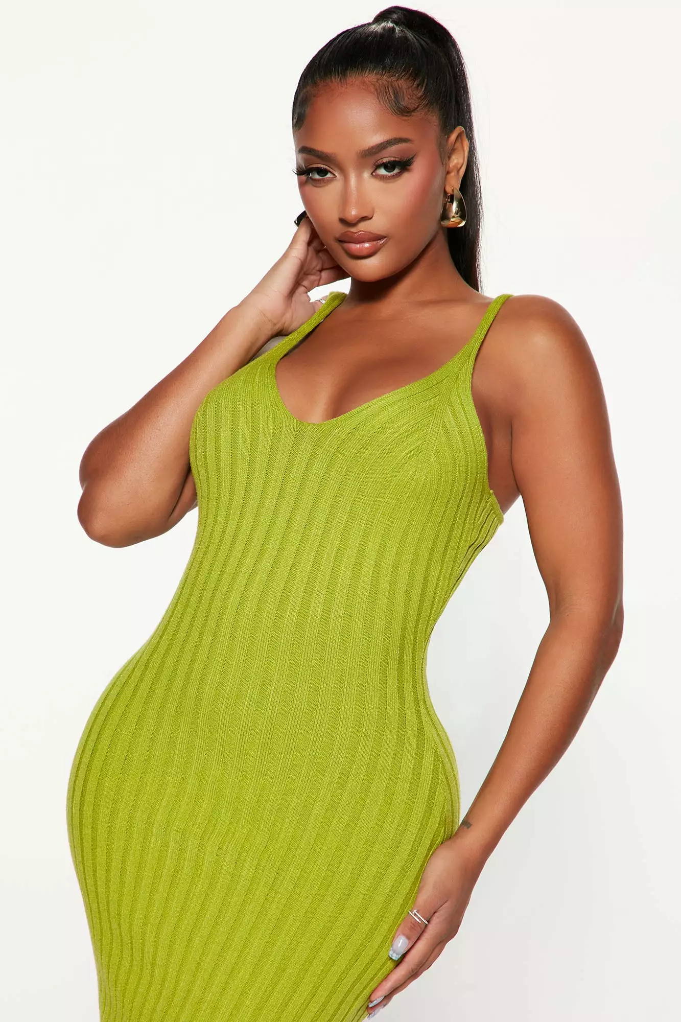 Fashion Nova Litzel Sweater Midi Dress - Green 4 Fashion Nova Litzel Sweater Midi Dress - Green - Image 2