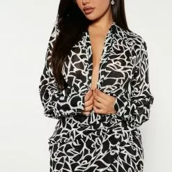 Fashion Nova Maise Draped Mini Dress - Black/White