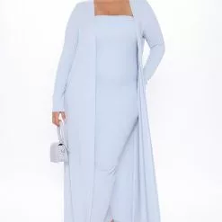 Fashion Nova Satisfied Ribbed Maxi Dress Set - Blue -Fashion Nova Dresses Shop 10 13 20Studio3 RM TB 10 59 43 19 ST30001TD Blue 0665 PLUS JK
