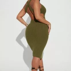 Fashion Nova Yalina Sweater Midi Dress - Olive -Fashion Nova Dresses Shop 10 13 22Studio2 TH DJ 10 56 15 11 DZ22F986 Olive 0239 PB