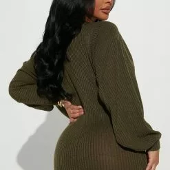 Fashion Nova Kelcie Mini Dress - Olive -Fashion Nova Dresses Shop 10 13 22Studio2 TH DJ 11 10 23 14 HF22H552 Olive 0279 PB