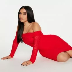 Fashion Nova Ready In A Ruched Off Shoulder Midi Dress - Red 10 Fashion Nova Ready In A Ruched Off Shoulder Midi Dress - Red -Fashion Nova Dresses Shop 10 14 22Studio4 MS IM 13 39 20 22 72844 Red R 2839 SG