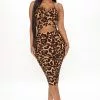 Fashion Nova Tania Ruched Midi Dress - Brown/combo -Fashion Nova Dresses Shop 10 15 20Studio1 CE ON 11 35 00 3 D1234FN Browncombo 3616 JK