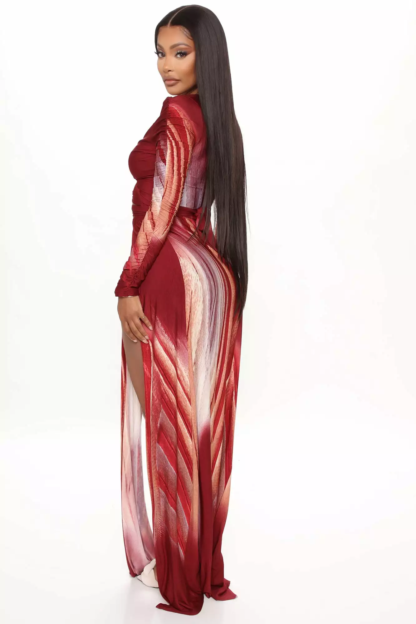 Fashion Nova Girl On Fire Maxi Dress - Burgundy 9 Fashion Nova Girl On Fire Maxi Dress - Burgundy - Image 7