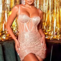 Fashion Nova Petite Always & Forever Sequin Mini Dress - Mauve -Fashion Nova Dresses Shop 10 15 21 Holiday Editorial JP 14 36 10 GROUP 3059 WG DM