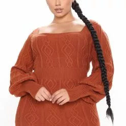 Fashion Nova Hello Cutie Sweater Mini Dress - Camel -Fashion Nova Dresses Shop 10 16 20Studio1 EF SA 12 24 19 49 90525SK Camel 0161 PLUS JK