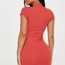 Fashion Nova Rachel Ribbed Mini Dress - Red -Fashion Nova Dresses Shop 10 17 22Studio1 KS IM 13 52 32 47 RD46060 Red 2243 JB