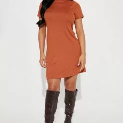 Fashion Nova Kaylei Ribeed Mini Dress - Camel -Fashion Nova Dresses Shop 10 17 22Studio1 KS IM 14 24 52 58 RD46812A Camel 2340 KS