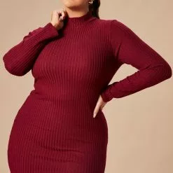 Fashion Nova Make A Move Mock Neck Mini Dress - Wine -Fashion Nova Dresses Shop 10 17 22Studio7 KJ DJ 10 00 07 3 RD72197 Wine 0114 PLUS JB