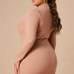 Fashion Nova Make A Move Mock Neck Mini Dress - Nude -Fashion Nova Dresses Shop 10 17 22Studio7 KJ DJ 10 03 39 4 RD72197 Nude 0148 PLUS JB