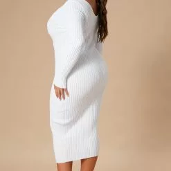 Fashion Nova Kallan Knit Dress - White -Fashion Nova Dresses Shop 10 17 22Studio7 KJ DJ 15 28 56 5 21449 White 21412 PLUS SG