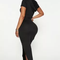 Fashion Nova Hailey Hooded Maxi Dress - Black -Fashion Nova Dresses Shop 10 18 22Studio3 DM RL 15 07 55 35 JD47465 Black P 2721 ES