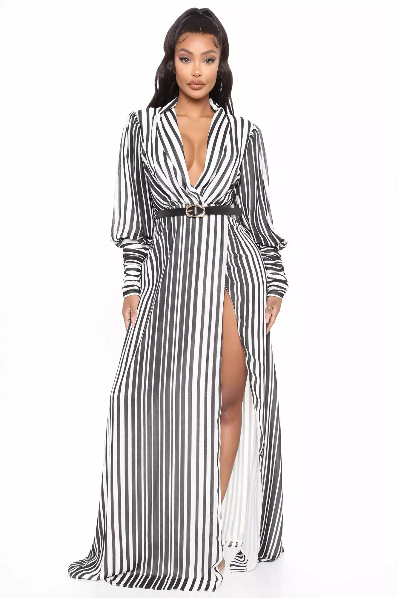 Fashion Nova Nora Striped Maxi Dress - Black/White 4 Fashion Nova Nora Striped Maxi Dress - Black/White - Image 2