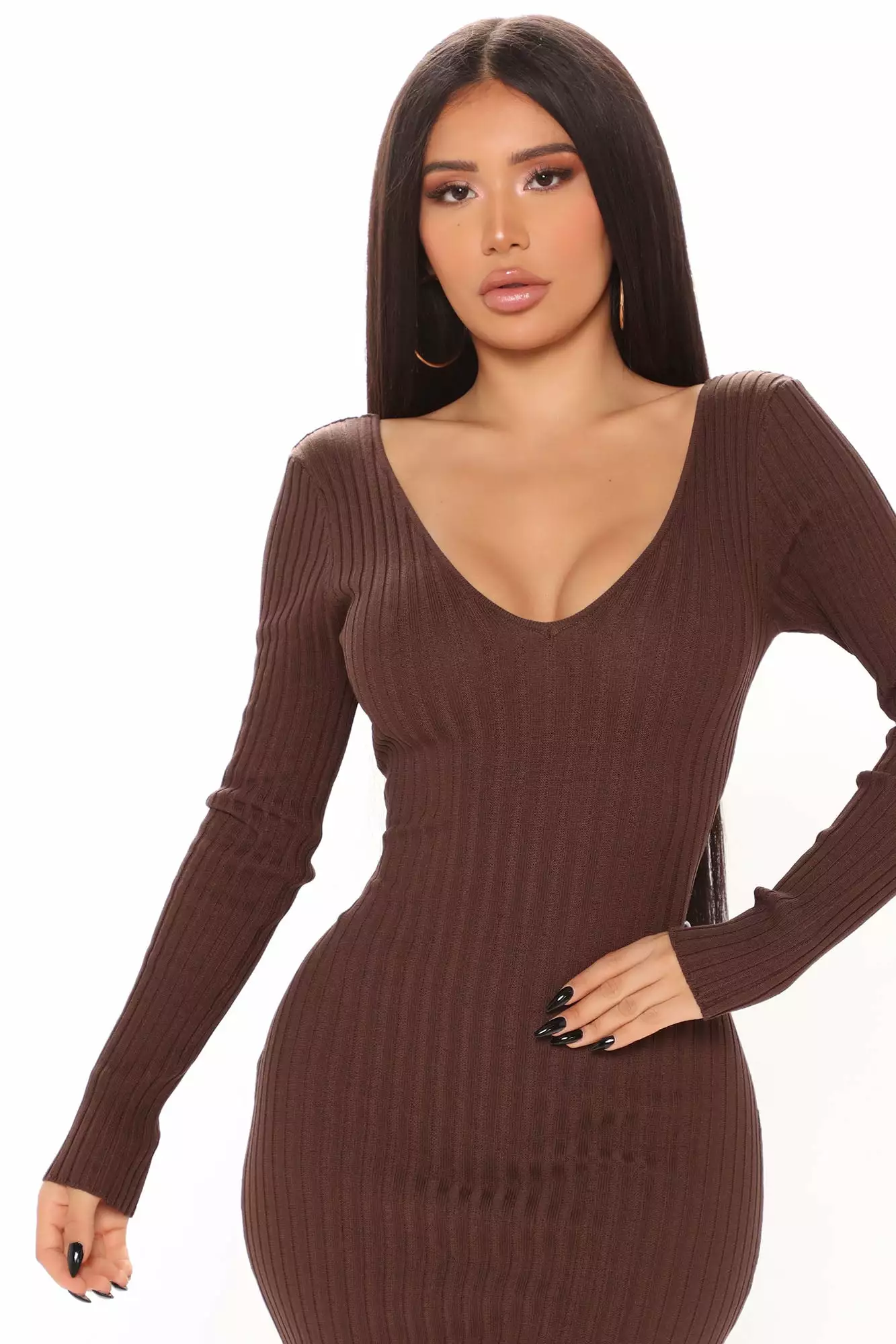 Fashion Nova Kallan Knit Dress - Brown 8 Fashion Nova Kallan Knit Dress - Brown - Image 6